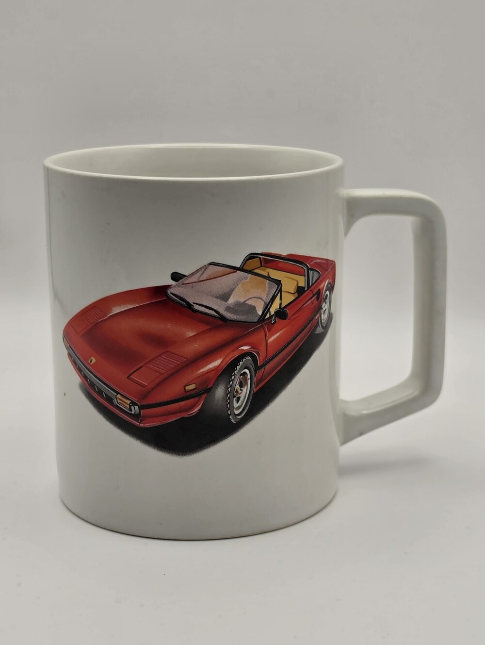 Vintage Ferrari Coffee Mug 308 GTS Quattrovalvole, Red Sports Car